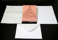 50 pc Rose Gold Quinceanera Invitations Sweet 16 Laser Cut 5 x7.3 in Glitter