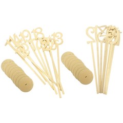 20Pcs Elegant Wooden Table Number Signs for Party Wedding Reception Golden