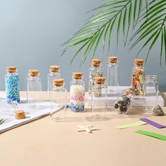 HPOPO 12PCS Mini Glass Bottle with Wood Cork Stoppers,30ml 1 Ounces, 30*70mm
