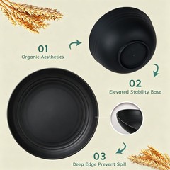 Pyrmont Dinnerware Set Wheat Straw Bowls And Plates Set Unbreakable Kitchen