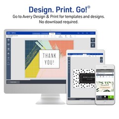 PRINTABLE TENT CARDS with Sure Feed Technology 2″x3.5″ Matte White 2-Pack AVERY