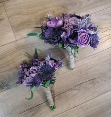 Purple Lavender Bridal Bouquet Sola Wood Wedding Wildflower Bridesmaid Flowers