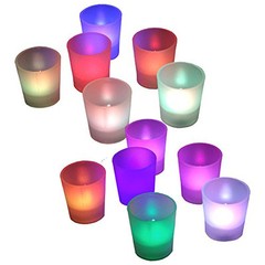 12 pieces Multicolor Votive Tea Light LED Flameless Wedding Party Table Decor…