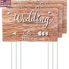 Wedding Direction Signs Kit Double Sided Elegant Plastic Arrow Signage Set New