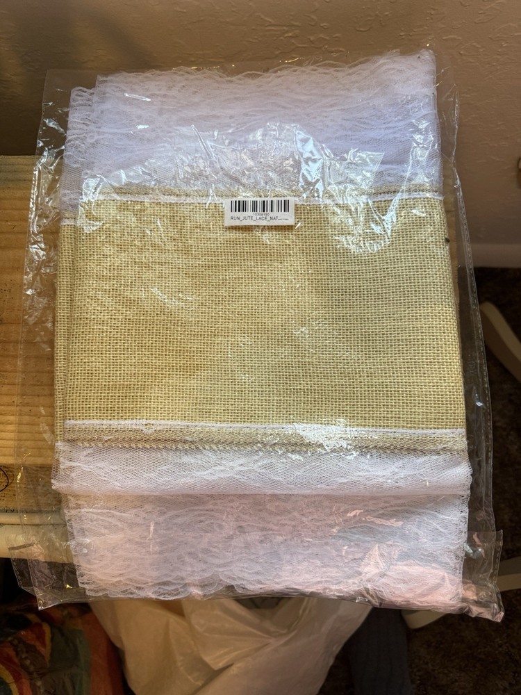 Jute And Lace Table Runner
