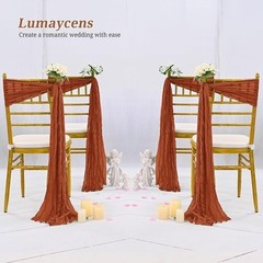 50 Pieces Cheesecloth Chair Sashes Wedding Party Decoration Durable Elegant New