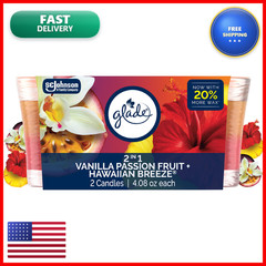 Glade 1-Wick 2In1 Scented Candle Jar Hawaiian Passion Fruit Air Freshener