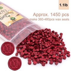 Wine Red Wax Seal Beads 1450pcs (1.1lb), Andotopee Premium Metallic Sealing W…