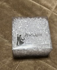 Wedding Ring Pillow & Rose Petals (white, purple & silver) with Diamond Confetti