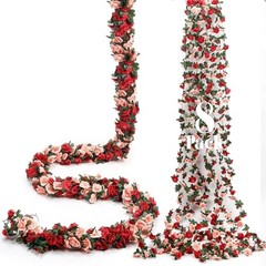 8Pcs 66FT Red Flower Garland – Orange Artificial Rose Floral Vines – Orange