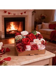 Red Artificial Flowers Peony Rose Fake Flowers Wedding Bouquets