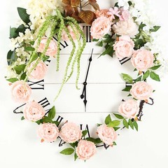 BLUSH 6 ft long Silk Peony Flowers Garland with Leaves Bendable Wire Vines Sale