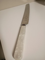 Wedding Sheffield England Cake Knife MOP Faux Pearl Bakelite Swirl vintage