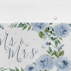 Srua Don Dusty Ble Mr and Mrs Bridal Shower Decorations 55 x 86 inches, Blue
