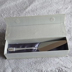 D’Lusso Home Collection SW104 Silver Glossy Metal Cake Server, 1-Piece
