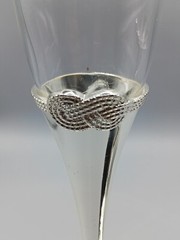 Vera Wang Wedgwood Infinity Toasting Champaigne Flutes Silver & Glass Set of 2