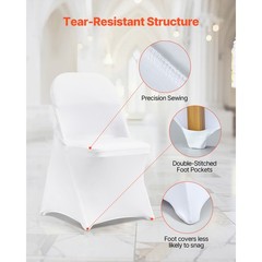 Uimoso 30PCS White Stretch Spandex Chair Covers for Events and Gatherings
