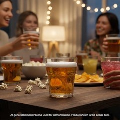 6 PCS Clear Plastic Tumblers, Resuable Drinking Glasses 8.8 OZ, BPA Free