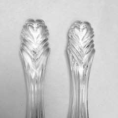 Waterford Wedding Cake Knife and Server Set Crystal Handles Serrated Knife