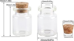 MaxMau 24pcs Mini Glass Bottles with Cork Stoppers 5ml DIY Art Crafts Clear