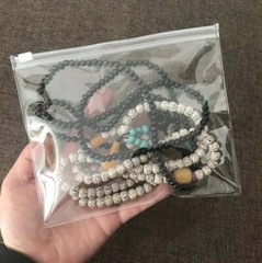 100x Clear Zipper Jewelry Hand Gel Cream Nail Polish Cosmetics PVC Packaging Bag