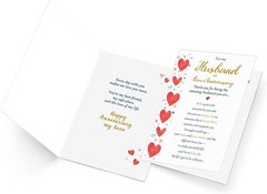 Romantic Anniversary Card for Husband, Husband Anniversary Card Gifts from Wi…