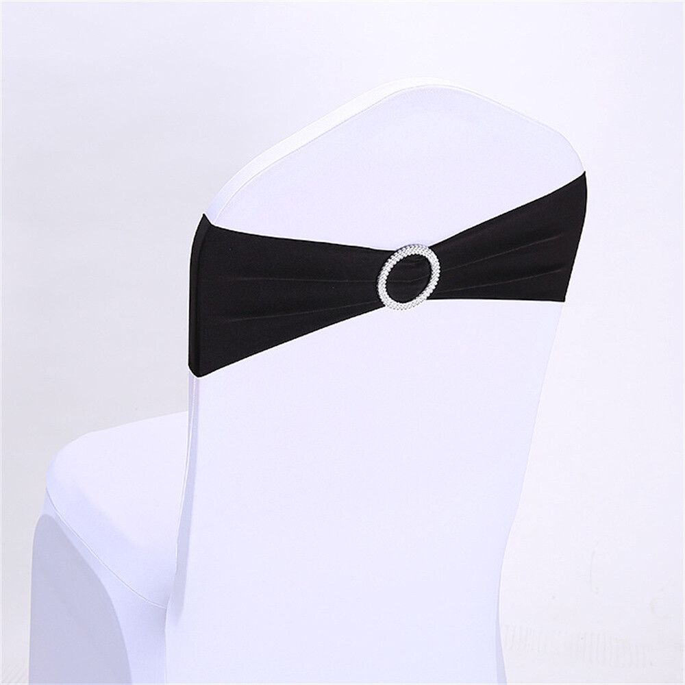 10 PCS Spandex Heart Slider Buckle Chair Sashes Banquet Wedding Decor