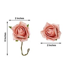 24 DUSTY ROSE 2″ Mini FOAM ROSE Flowers Stems Wedding Decorations Supplies