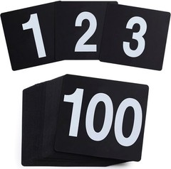 Table Number Cards 1-100, Double Sided Restaurant Table Numbers, 3.5″ Plastic…