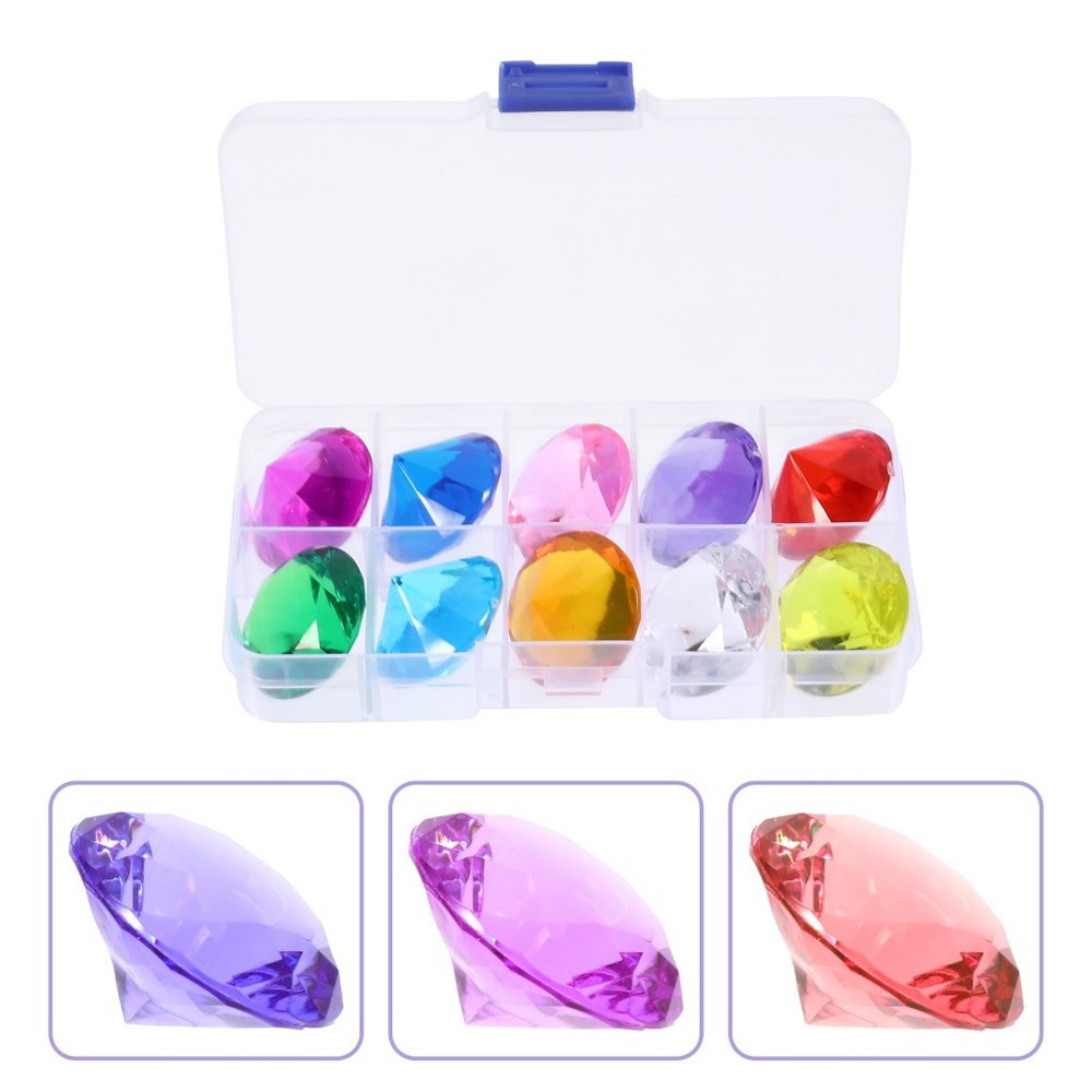 10Pcs Reusable Acrylic Gems Toy for Kids Colorful DIY Jewelry Making Accessories