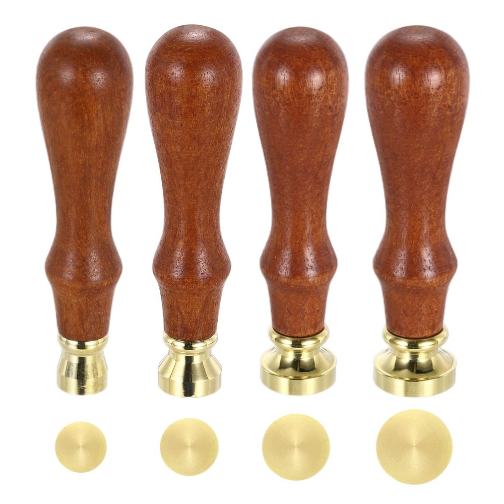 12/15/18/20mm Round Blank Wax Seal Stamp, 4 Pack Removable Brass Head