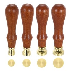 12/15/18/20mm Round Blank Wax Seal Stamp, 4 Pack Removable Brass Head