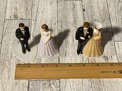 Vintage Wedding Cake Topper 1950’s Bride and Groom Bridesmaid Figurines Plastic