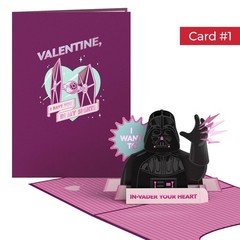 Lovepop Valentine Pop-Up Card for Her and Him – 4 pcs Star Wars 3D Greeting C…