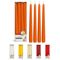 BOLSIUS Orange Taper Candles – 4 Pack Unscented 10 Inch Dinner Candle