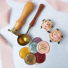 12/15/18/20mm Round Blank Wax Seal Stamp, 4 Pack Removable Brass Head