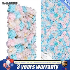 12PCS Artificial Flower Wall Panel White Hydrangea Rose Wedding Backdrop Decor