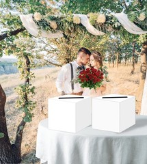 2 PCS White DIY Gift Card Box Holder Wedding Baby Shower Birthday Party