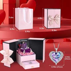 Suturun Preserved Real Roses for Her,Eternal Rose with Purple