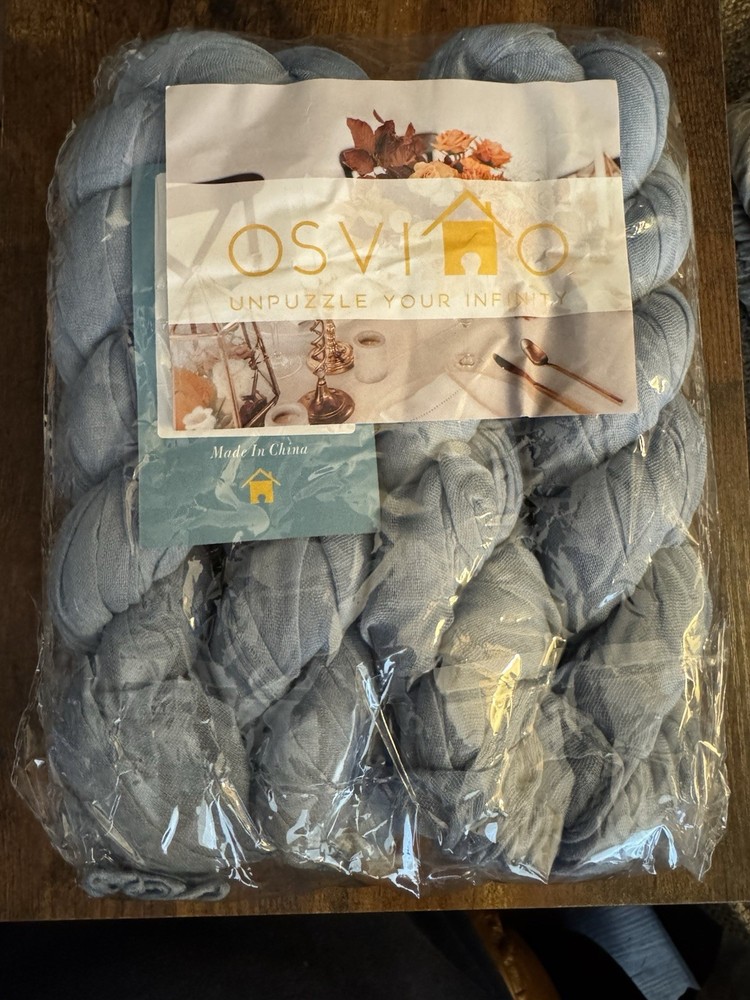 Osvino 4 Cheesecloth/Gauze Table Runners 10 Feet Dusty Blue