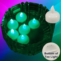 NEW SAFE FLOATING CHRISTMAS Green LED TEA LIGHTS LIGHTING DECORATIONS 12 PIECES