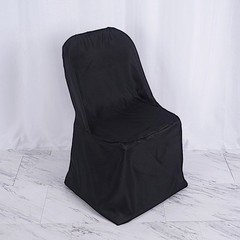 100 BLACK Polyester FOLDING CHAIR COVERS Wedding Party Banquet Event Decorations