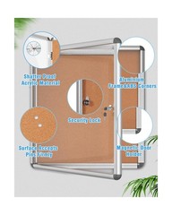 Mifuro 2 Pack 28″x26″ Enclosed Bulletin Board, Lockable Weather-Resistant Alu…