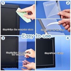 Zonon 4 Pieces Monitor Memo Board, 28.8 x 7.8 cm or 11.3 x 3 inches, Clear