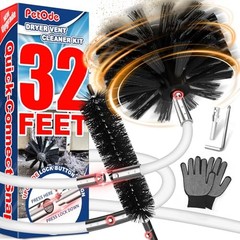 32 Feet Dryer Vent Cleaner Kit, Enhanced Flexible Quick Snap Brush with 32FEET