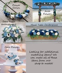 Mauve & Dusty Blue Wedding Bouquet Navy Sola Wood Bridal Flowers Bridesmaid Rose