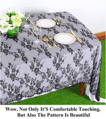 Pardecor Lace Tablecloth Rectangular 60×120 Black Embroidered Lace Tablecloth…
