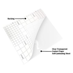 VHALE Glossy Clear Self-Adhesive Overlay Laminating Sheet Contact Papers, 7 X…