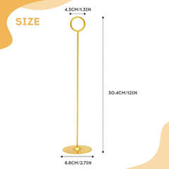 16PK Gold Table Number Holders Place Card Holders 12 Inch Table Card