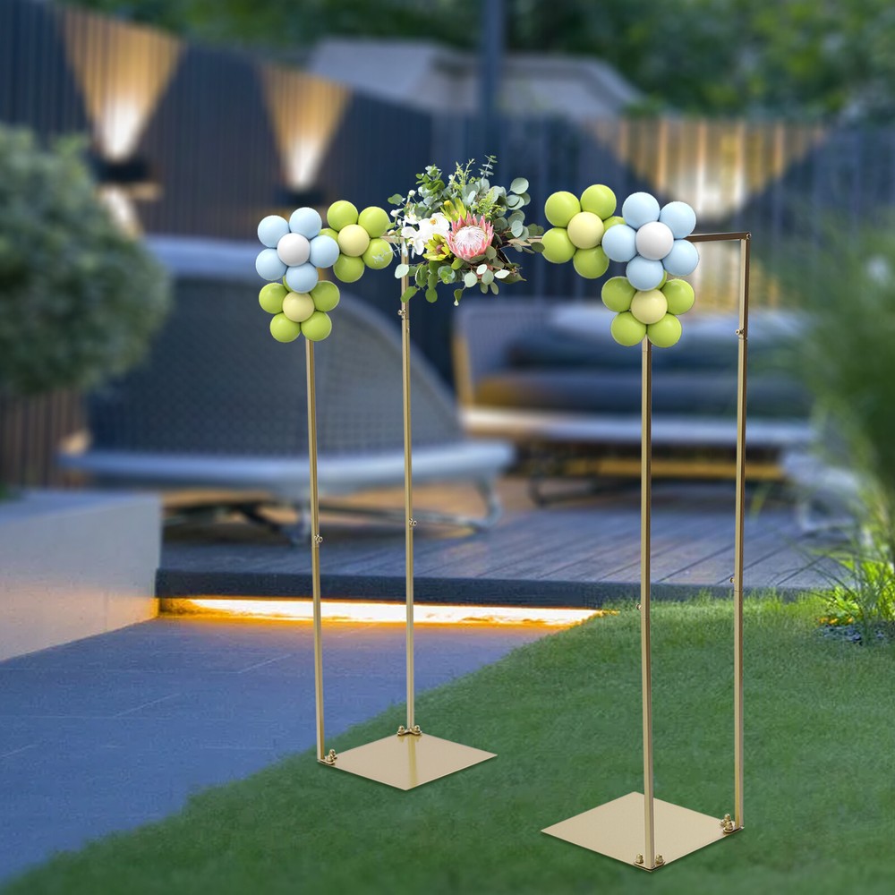 3.9ft Tall x 3.3ft Square Metal Wedding Garden Arch Wedding Stand with 2 Bases